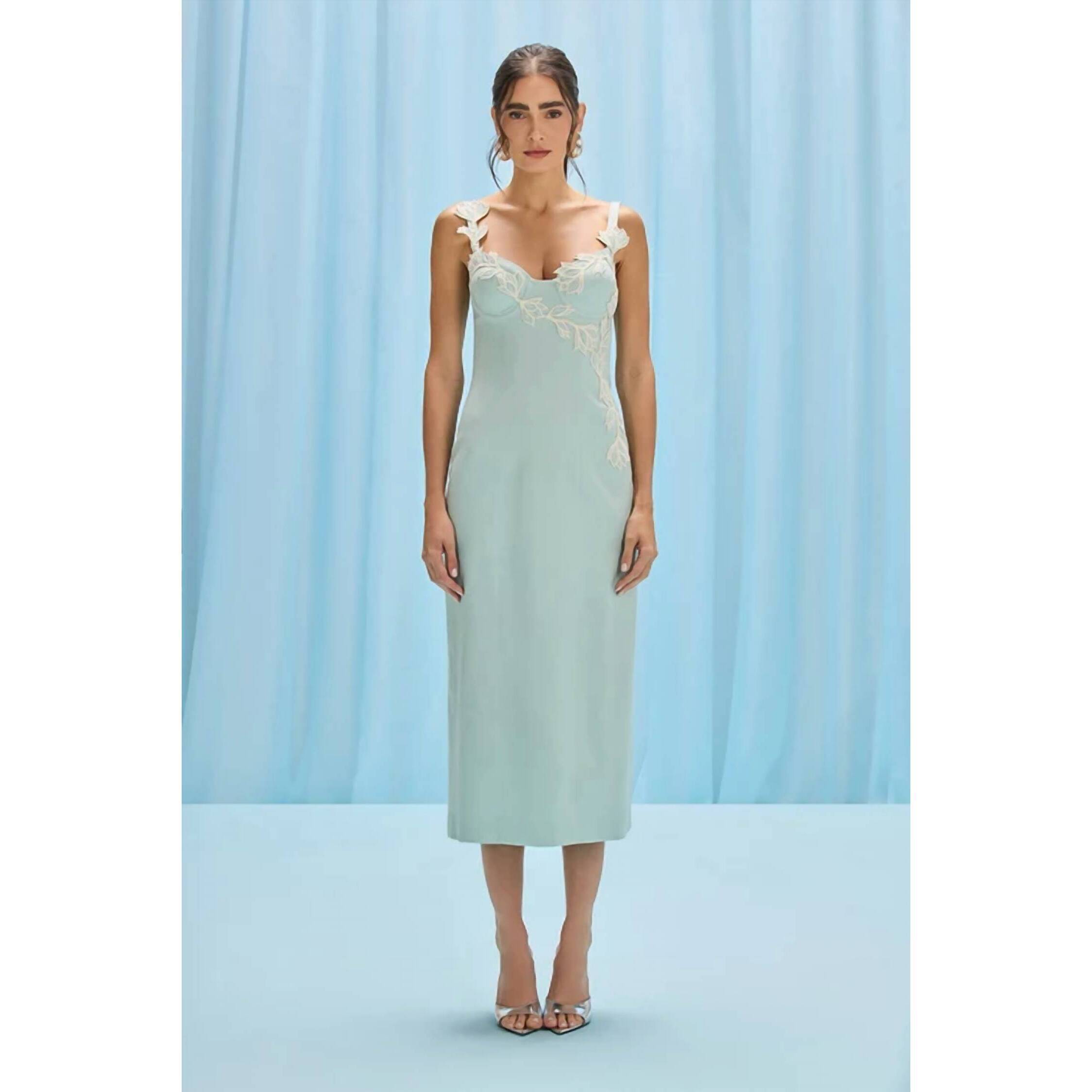 New Patbo Aquamist Linen Midi Dress In Blue